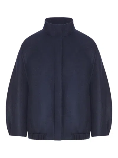 Dries Van Noten Voles Wool Blend Coat In Blue