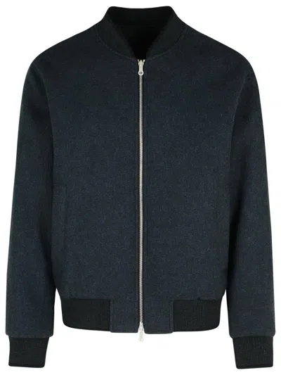 Dries Van Noten Men`s Black Cotton Blend Reversible Jacket, "volker" In Blue