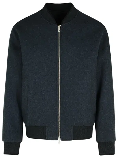 Dries Van Noten Volker Reversible Black Cotton Blend Jacket In Blue