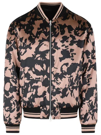 Dries Van Noten Volker Reversible Satin Bomber Ribbed Cuffs Hem In Pink