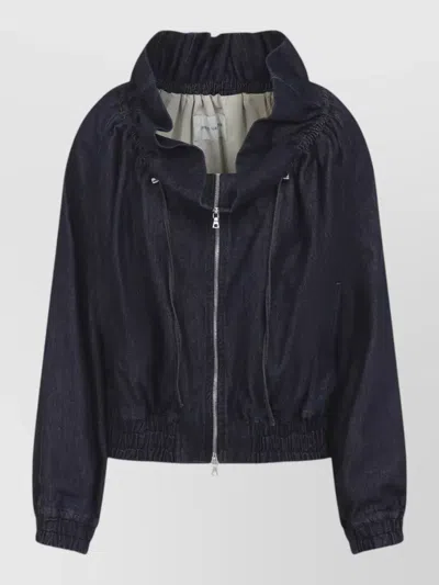 Dries Van Noten Voly Denim Jacket High Collar Style In Black