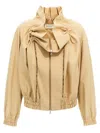 Dries Van Noten Cropped Ruffled Cotton-canvas Jacket In Beige