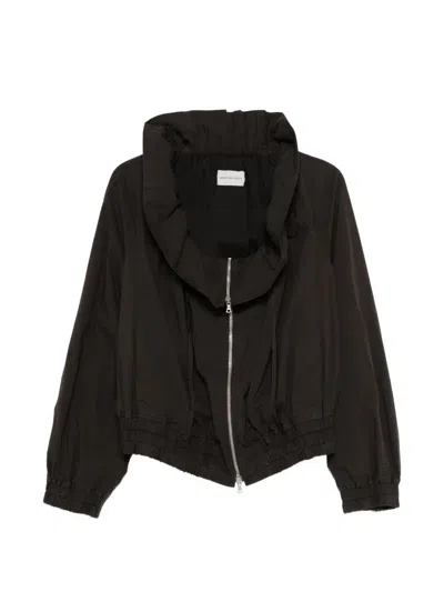 Dries Van Noten Voly Gd Hooded Jacket Long Sleeves In Black