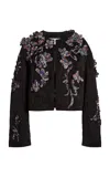 Dries Van Noten Vonda Embellished Moiré Jacket In Black