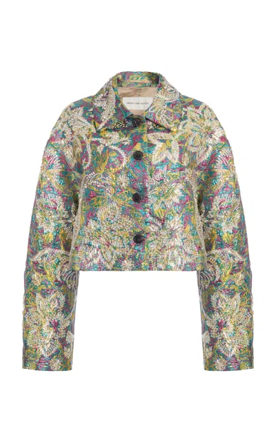 Dries Van Noten Vondero Floral Jacquard-lamé Jacket In Multi