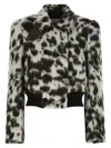 Dries Van Noten Double Breasted Bomber With Cow Pattern In Animal Print