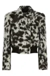 Dries Van Noten Animal Print Double Breasted Long Sleeve Coat In Black