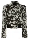 Dries Van Noten Double Breasted Bomber With Cow Pattern In Multi