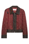 Dries Van Noten Vurani Crystal Embellished Tie Jacquard Jacket In Red