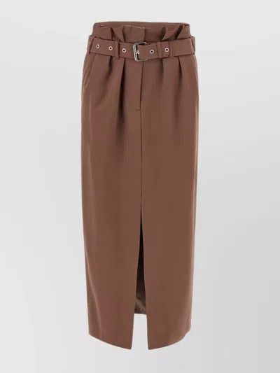 DRIES VAN NOTEN WAIST BELT SKIRT WITH SLIT AND PLEATS