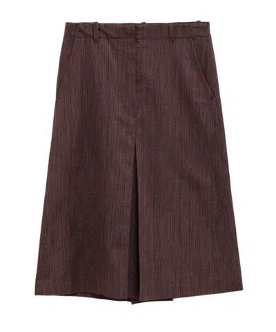 Dries Van Noten Waist Loop Skirt In Burgundy