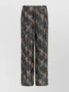 Dries Van Noten Waistband Pants Wide Leg Textured Fabric In Multi