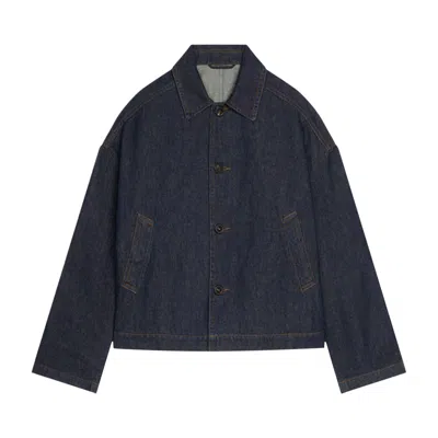 Pre-owned Dries Van Noten Washed And Bleached Heavyweight Denim Coat 'indigo' | Blue | Men's Size L