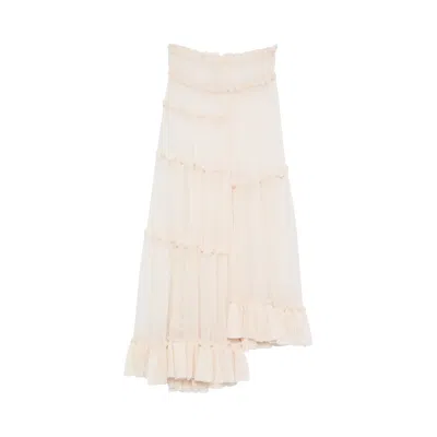 Pre-owned Dries Van Noten Washed Mousseline Silk Dress 'ecru' | White | Women's Size S