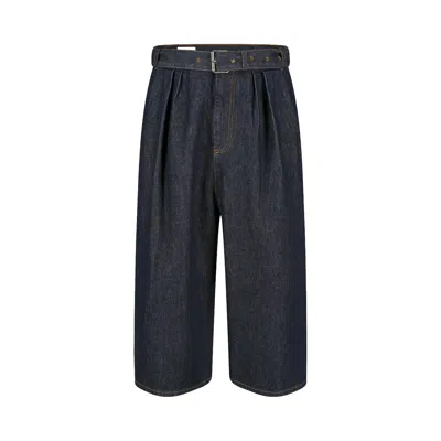 Pre-owned Dries Van Noten Washed/bleached Heavyweight Pants 'indigo' | Blue | Men's Size 46