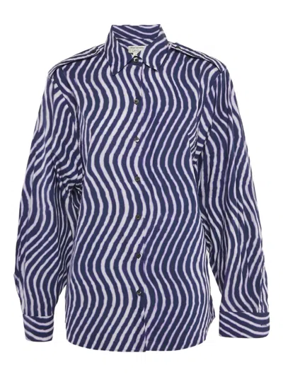 Pre-owned Dries Van Noten Wave-print Cotton Shirt