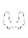 Dries Van Noten Wave Stud Earrings In Silver