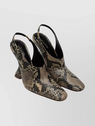 DRIES VAN NOTEN WEDGE PUMPS IN PRINTED LEATHER DESIGN