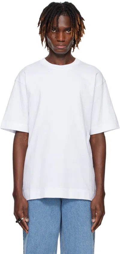 Dries Van Noten White Boxy Cotton T-shirt In 1 White
