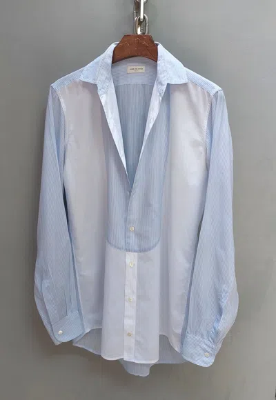 Pre-owned Dries Van Noten White Button Up W/ Blue Stripes Combination In Blue/white