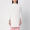 Dries Van Noten Checked Popeline Turtleneck Shirt With High-low Hem