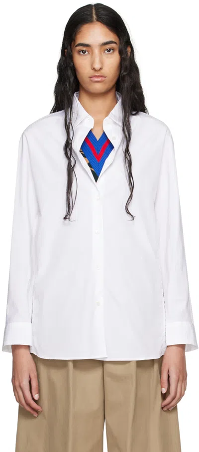Dries Van Noten White Cocoon Shirt In 001 White