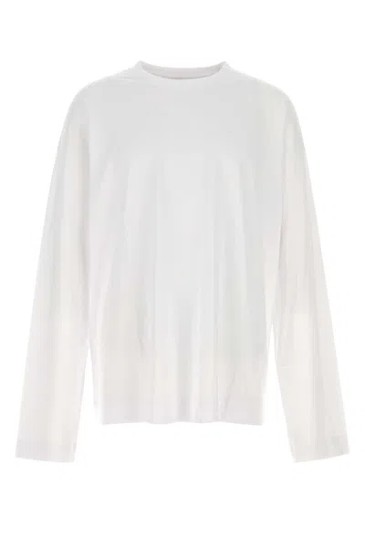 Dries Van Noten White Mock Neck Long Sleeve T-shirt In 1 White