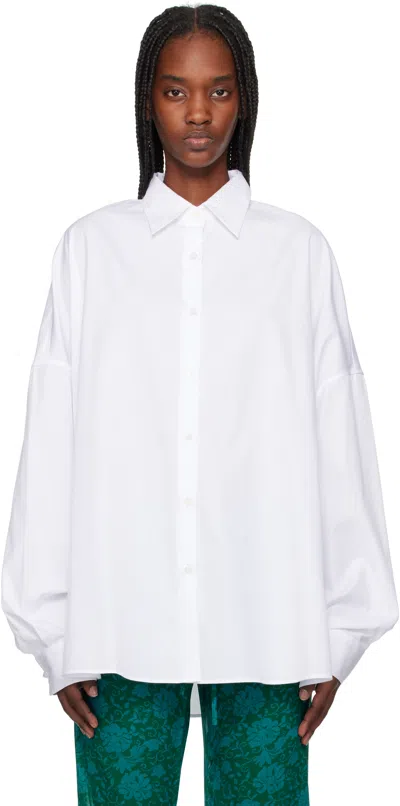 Dries Van Noten White Cotton Poplin Shirt In 001 White