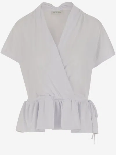 Dries Van Noten White Cotton Top In Gray