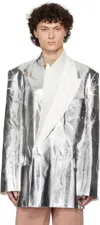 Dries Van Noten White Double-breasted Blazer In White 1