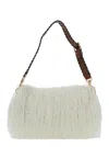 Dries Van Noten Women White Shoulder Bag With Leather Strap And Brushed Effect In Leather And Fabric In White