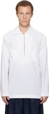 Dries Van Noten White Keyhole Shirt In Red