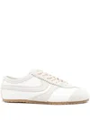 Dries Van Noten Leather Sneakers With Suede Inserts Shoes In White