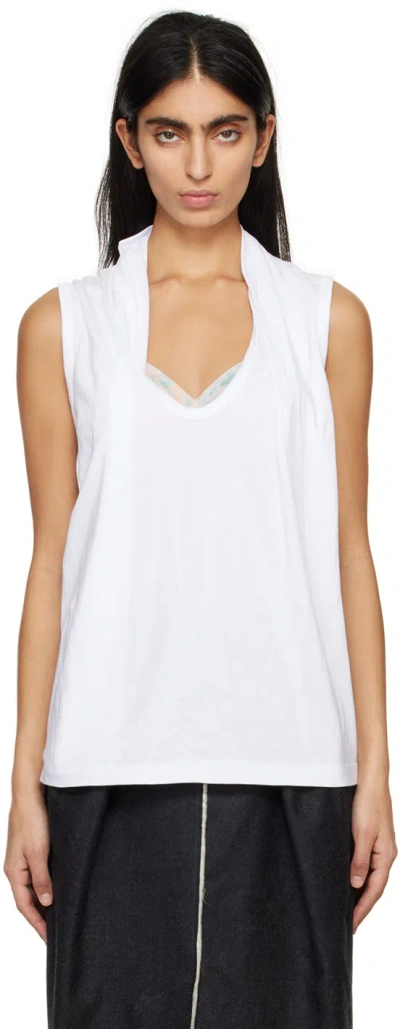 Dries Van Noten White Layered Tank Top In 100 White