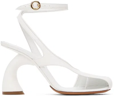 Dries Van Noten White Leather Heeled Sandals In 001 White