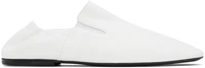 Dries Van Noten White Leather Loafers In 1 White