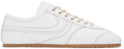 Dries Van Noten White Leather Sneakers In 1 White