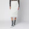 Dries Van Noten White Midi Skirt With Fringes In White