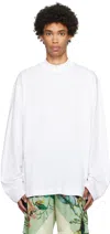 Dries Van Noten White Mock Neck Sweater In White