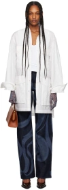 Dries Van Noten White Oversized Midi Dress In 100 White