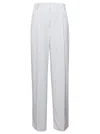 Dries Van Noten White Pressed Crease Pants In Multicolor