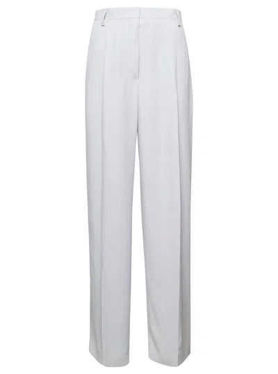 Dries Van Noten White Pressed Crease Pants In Multicolor