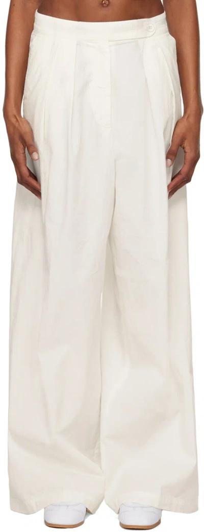 Dries Van Noten White Pleated Trousers In 008 Off White