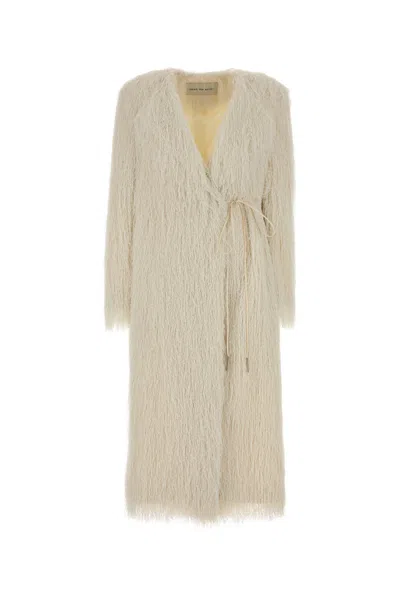 DRIES VAN NOTEN CAPPOTTO RIVLA IN POLIESTERE BIANCO  DONNA