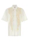 Dries Van Noten Cassidye Shirt With Embroidered Short Sleeves In White