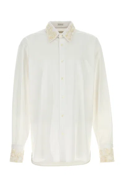 DRIES VAN NOTEN CAMICIA IN POPELINE BIANCO  UOMO
