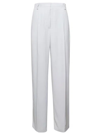 DRIES VAN NOTEN WHITE PRESSED CREASE PANTS