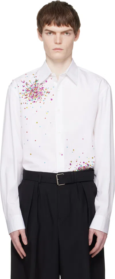 Dries Van Noten White Sequinned Shirt