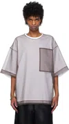 Dries Van Noten Layered Cotton Blend T-shirt With Sheer Overlay In 1 White