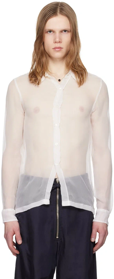 Dries Van Noten White Sheer Shirt In 1 White